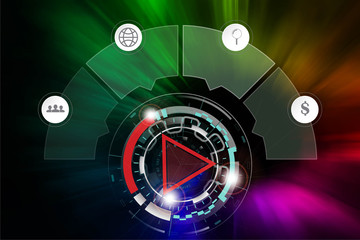 Wall Mural - abstract technology background hi-tech communication concept. sci-fi futuristic hud. illustration of