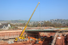 Crane On A Road Construction Site