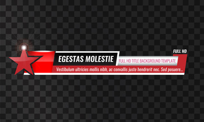 Wall Mural - Unique Video headline title or lower third template. High detailed Vector illustration