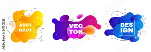 Fotomural Gradient geometric banners with flowing liquid shapes