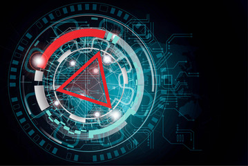 Wall Mural - abstract technology background hi-tech communication concept. sci-fi futuristic hud. illustration of