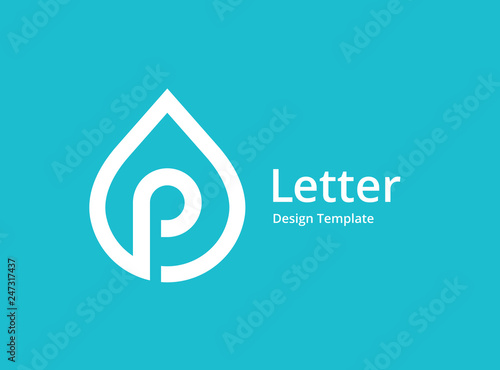 Fotografía Letter P water drop logo icon design template elements