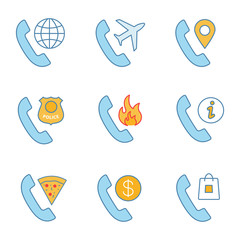 Canvas Print - Phone services color icons set