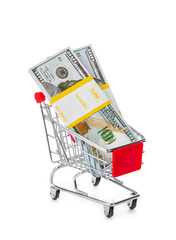 Wall Mural - Money in shopping cart