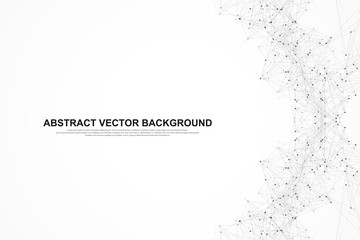 Fototapete - Networking connection concept abstract technology. Global network connections with points and lines. Big data visualization. Futuristic infographic. Vector illustration