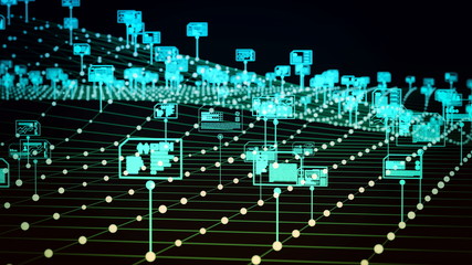 Wall Mural - internet digital data storage and management