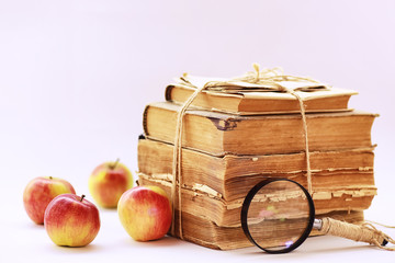 Wall Mural - A stack of old vintage books