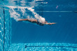 canvas print picture - Woman diving in swimming pool