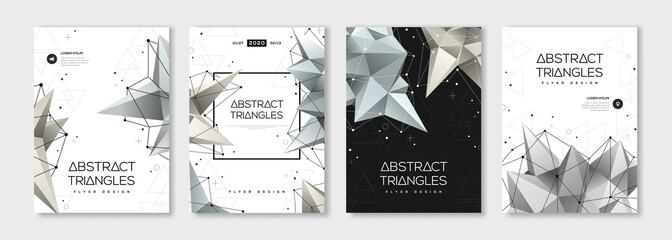 Banners set with polygonal shapes