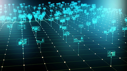 Wall Mural - internet digital data storage and management concept