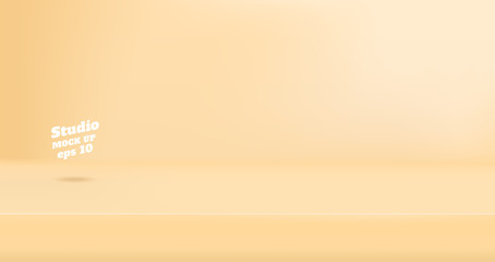 Aufkleber - Vector Empty pastel beoge cream color studio table room background ,product display with copy space for display of content design.Banner for advertise product on website.