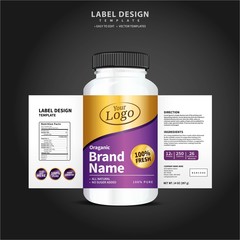 Wall Mural - Bottle label, Package template design, Label design, mock up design label template