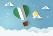 Heart air balloon with Flag of Nigeria for independence day or something similar