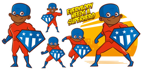 Wall Mural - Superhero character Superheroes Set Vector illustration design