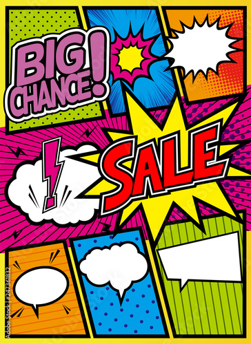 アメコミ風コマ割り素材 Pop Art Comics Book Magazine Speech Bubble Balloon Box Message Stock Vector Adobe Stock