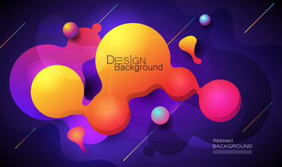 Minimal abstract 3d shape fluid and liquid gradient colorful background for layout, banner, poster, template, flyer. Vector modern graphic color design, Futuristic trendy dynamic pattern elements