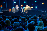 Fototapeta  - Audience listens to the lecturer at the conference