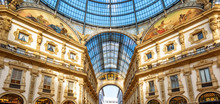 Galleria Vittorio Emanuele II, Old Shopping Mall In Milan, Italy