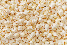 Pop Corn Full Frame Detailed View  From Above. Top View.