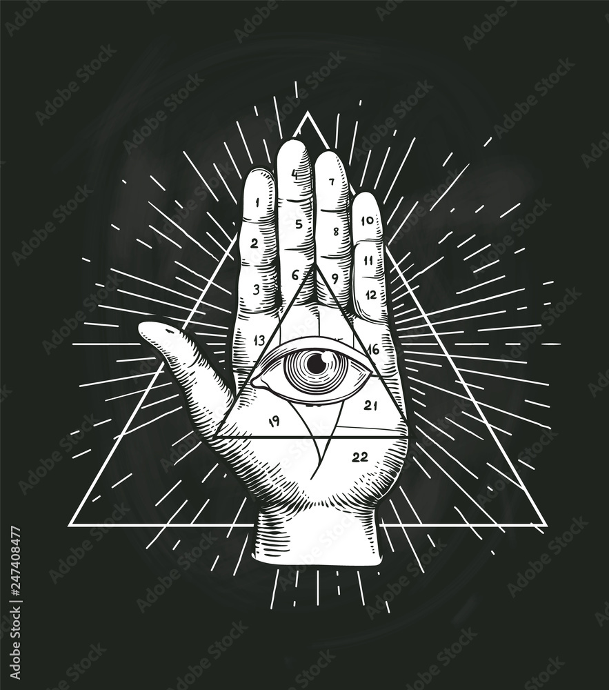 Photographie All Seeing Eye Triangle Geometric Vector Design