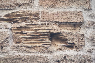 Old stone brick wall texture or background