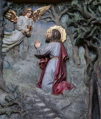 Agony in the Garden, Jesus in the Garden of Gethsemane, altarpiece in church of Saint Matthew in Stitar, Croatia 