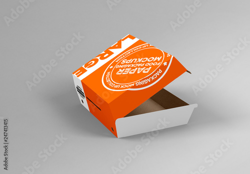 Download Paper Clamshell Box Packaging Mockup Stock Template Adobe Stock