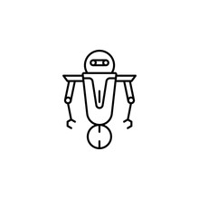 Robot, Scout Outline Icon. Signs And Symbols Can Be Used For Web, Logo, Mobile App, UI, UX