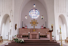 Main Altar In The Saint Lawrence Church In Kleinostheim, Germany 