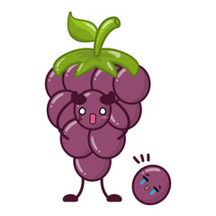 Poster - kawaii grapes cartoon character