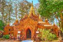 The Small Ananda-style Temple In Mahazedi Paya, Bago, Myanmar