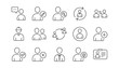 © blankstock - User person line icons. Profile, Group and Support. People linear icon set.  Vector