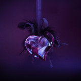 Fototapeta Kwiaty - Glass, ice, heart on a dark background. Symbol of love and indifference