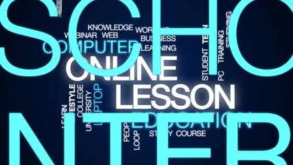 Canvas Print - Online lesson animated word cloud. Kinetic typography.