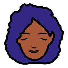 Sticker - beautiful woman black head character