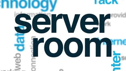 Canvas Print - Server room animated word cloud. Kinetic typography.