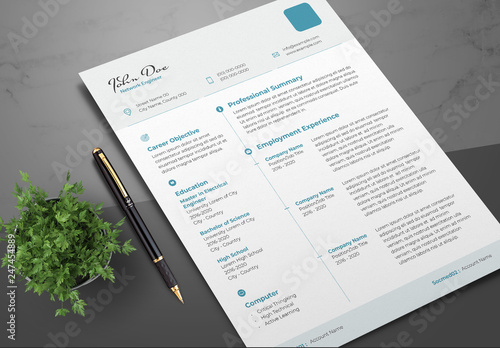 Resume Layout with Teal Accents - 500 F 247454889 4n1UU6VzMFundhqE0KrxMOTyQonWrLLl