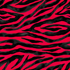 Black and red abstract optical illusions zebra striped textured seamless pattern