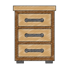 Sticker - wooden drawer isolated icon