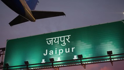 Wall Mural - Airplane Take off Jaipur during a wonderful sunrise