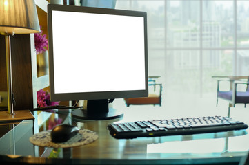 Wall Mural - blank desktop computer