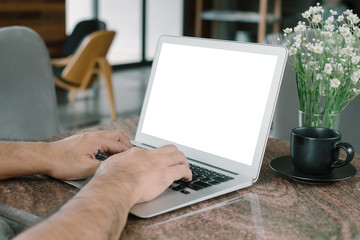 Wall Mural - laptop with a blank screen