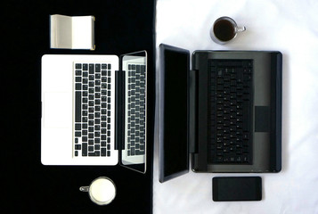 two laptops on the table