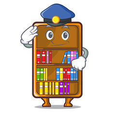 Wall Mural - Police mascot bookcase beside the study desk