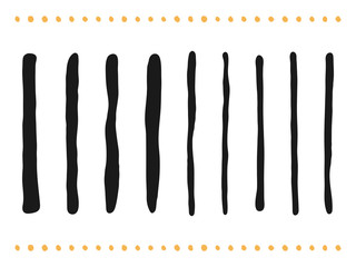 hand-drawn paintbrush lines and dots