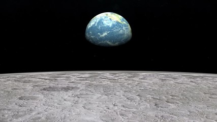 Wall Mural - Half Illuminated Earth From The Moon