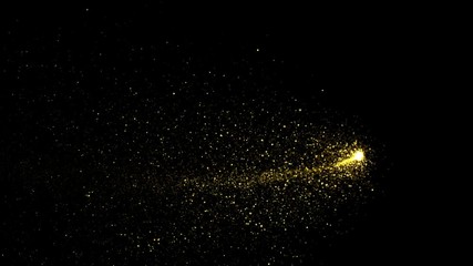 Wall Mural - Abstract holiday valentines day background with shining gold sparkling heart particles on black. 4K motion graphic.