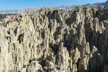 Wall Mural - Sandstone formations in Valle de la Luna (Moon Valley) near La Paz, Bolivia