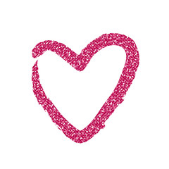 Sticker - Red Glitter Heart. Vector