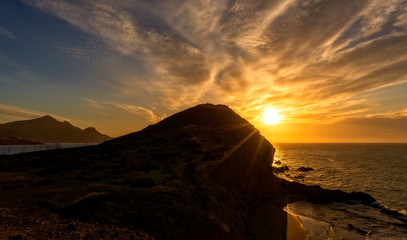 Wall Mural - Coast of the Genoese in Almeria at sunrise